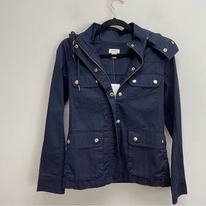 J. Crew field jacket with hood utility canvas size XXS NEW